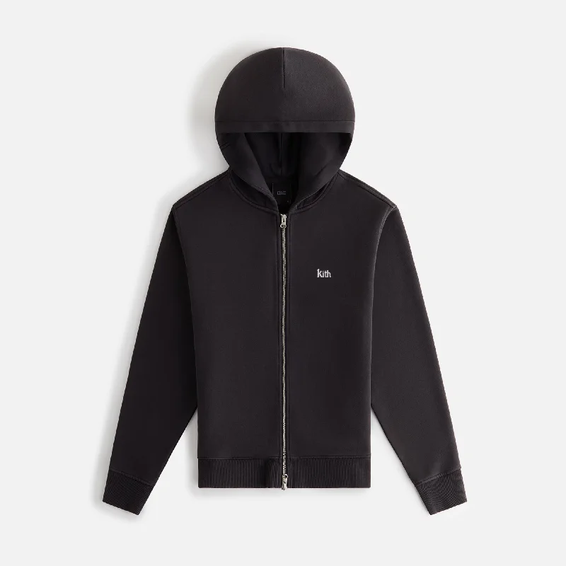 Kith Women Tanner Full Zip Hoodie - Black Hoodie with Magnetic Closure Innovative Modern Kith Women Tanner Full Zip Hoodie - Black Hoodie with Magnetic Closure Innovative Modern