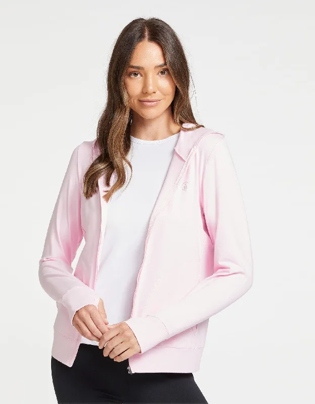 Luxe Hooded Full Zip Top UPF 50+ Sensitive Collection Hoodie with Side Slits Relaxed Casual Luxe Hooded Full Zip Top UPF 50+ Sensitive Collection Hoodie with Side Slits Relaxed Casual
