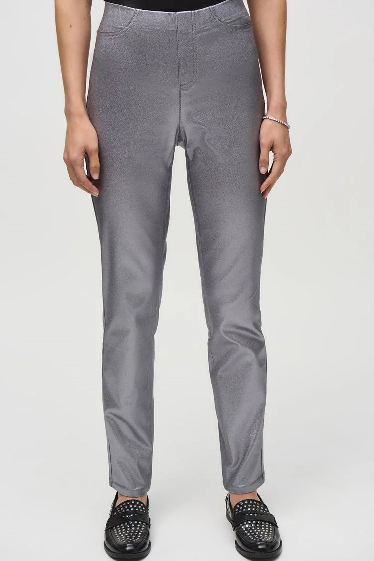 Metallic Pants - Gunmetal Trendy Tapered Pants