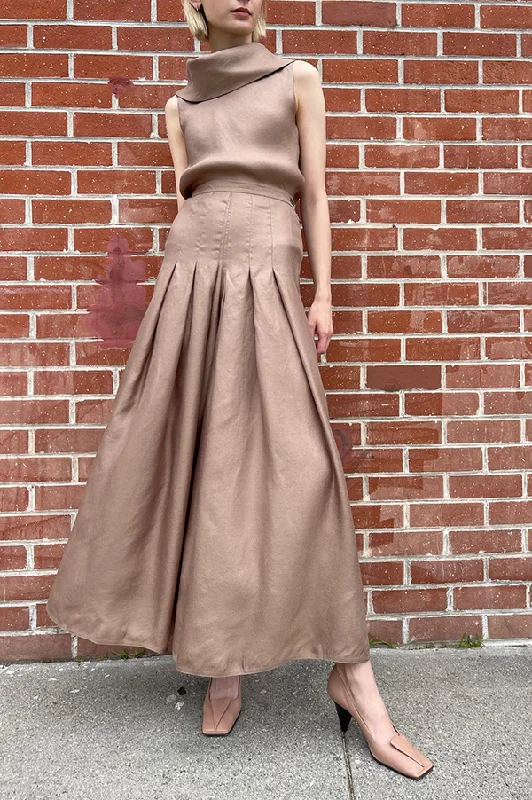 Pleated Wide Leg Pants in Nomad Wide-Legged Palazzos