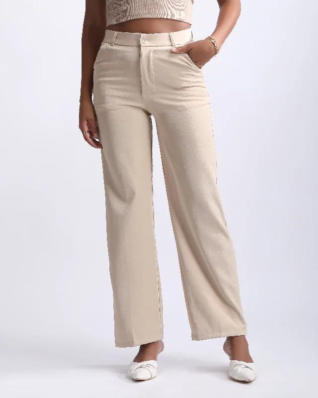 HIGH WAIST STRAIGHT FIT PANTS Soft Wool Pants