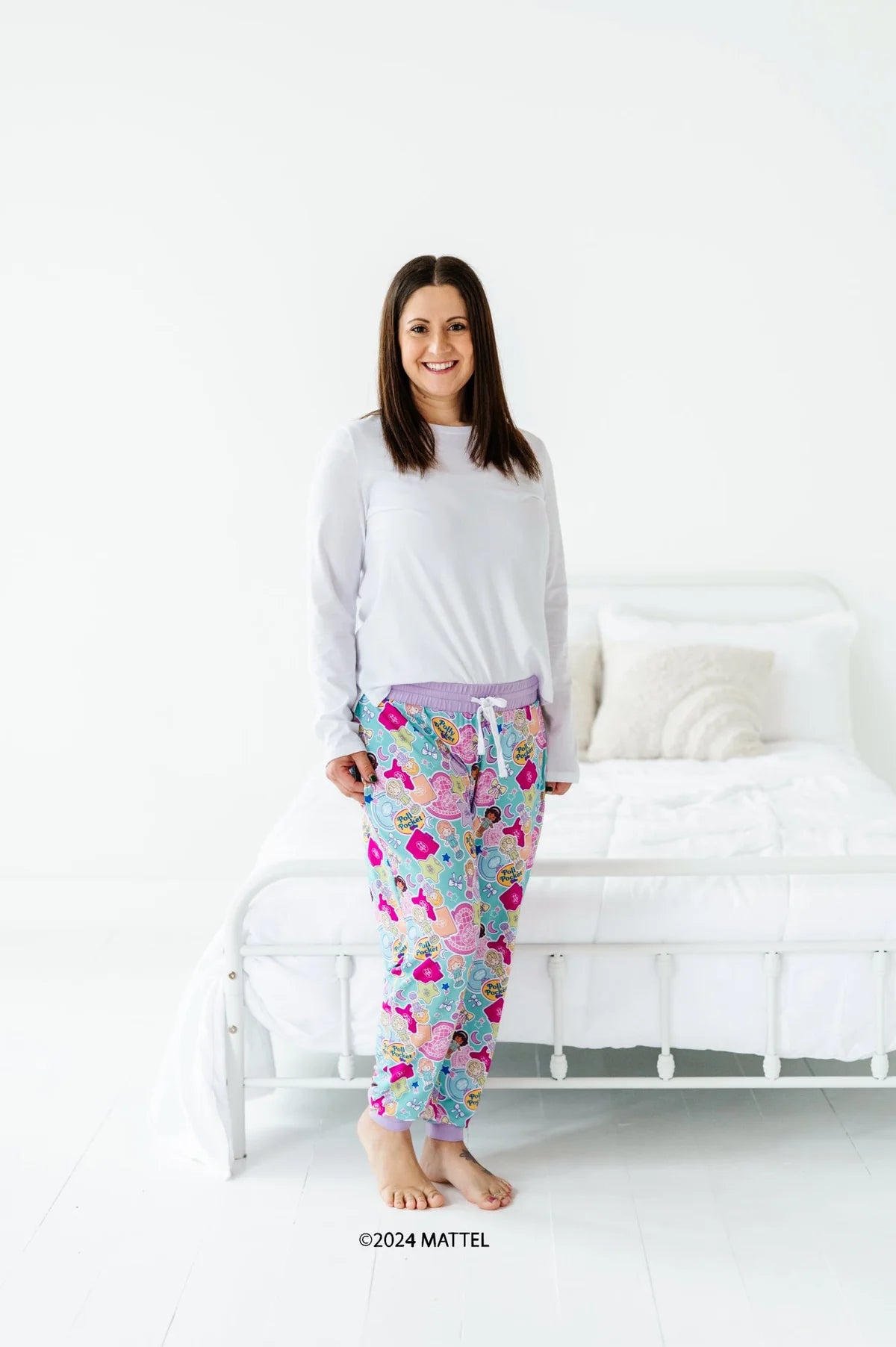 The Sleepy Sloth Polly Pocket Tiny is Mighty  Print Women's Sleepy Pants Pajama Bottoms Relaxed Fit Trousers
