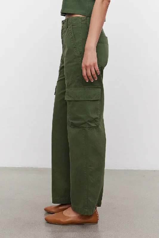 VELVET BY GRAHAM & SPENCER MAKAYLA PANTS - OLIVE Casual Track Pants