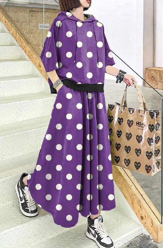 2024 New Purple polka dots Spring Explosion Street Guard Two Piece Skirt cashmere skirt soft 2024 New Purple polka dots Spring Explosion Street Guard Two Piece Skirt cashmere skirt soft