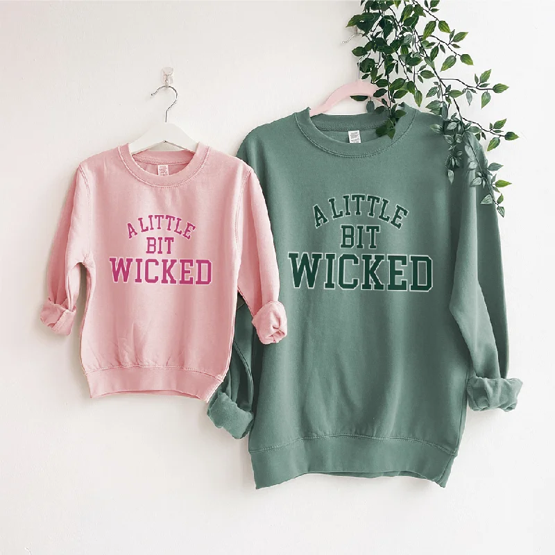 A Little Bit Wicked Matching Pink & Green Sweatshirts