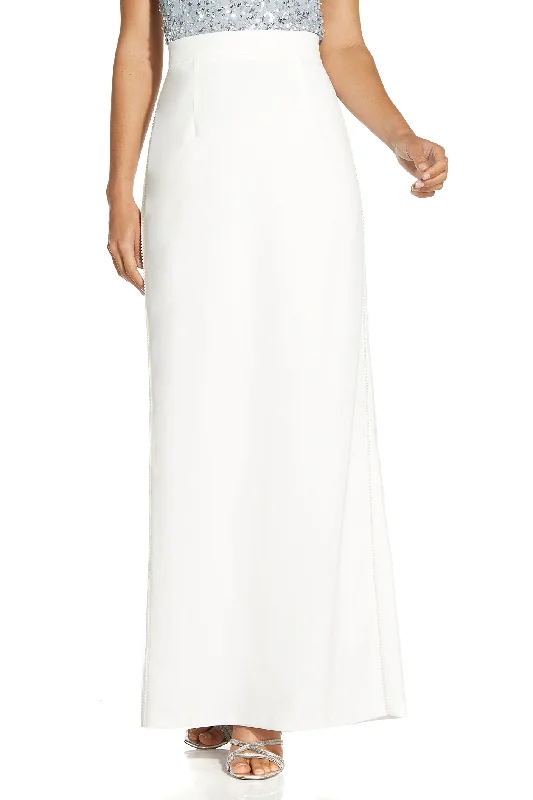 Adrianna Papell elastic waist slit back long crepe skirt chiffon skirt floaty
