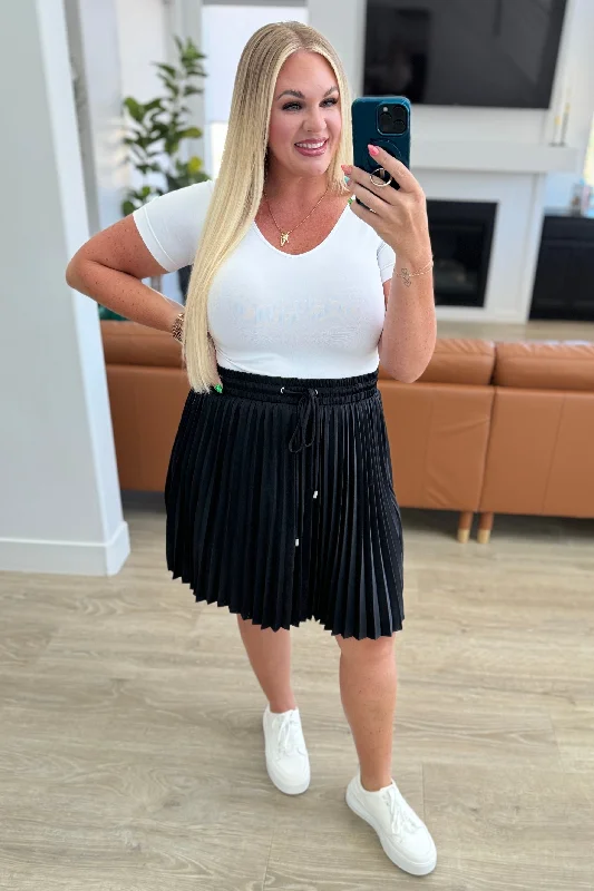 Just a Flirt Pleated Skirt in Black lace skirt romantic