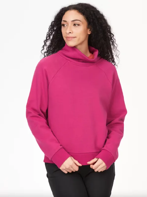 Women's Rowan Funnel Neck Long-Sleeve Sweatshirt - Bright Fuchsia