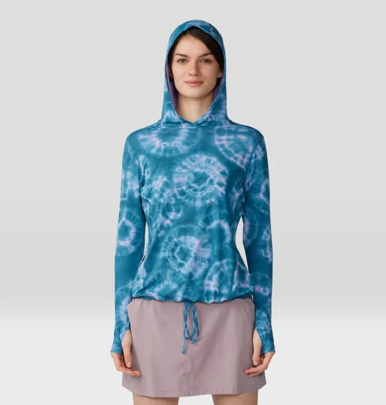 Women's Crater Lake Long Sleeve Hoody - Baltic Blue Spore Dye