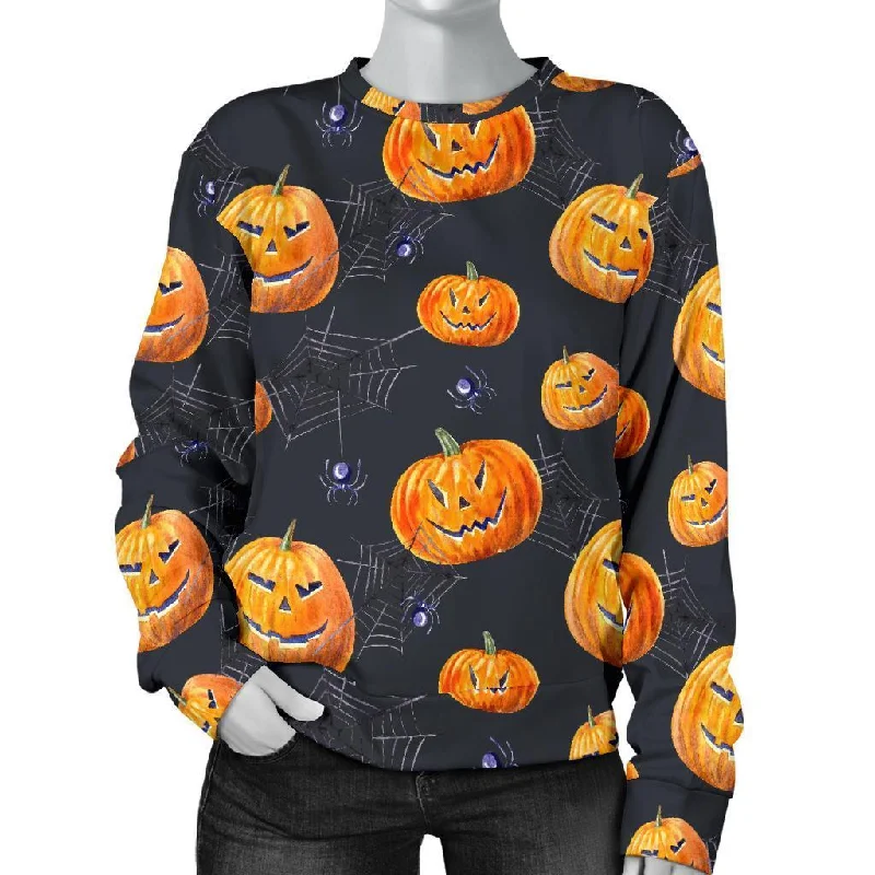 Pumpkin Halloween Print Pattern Women's Sweatshirt