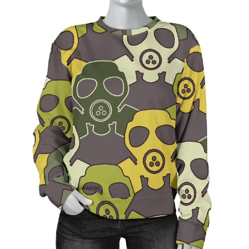 Radiation Mask Pattern Print Women's Sweatshirt