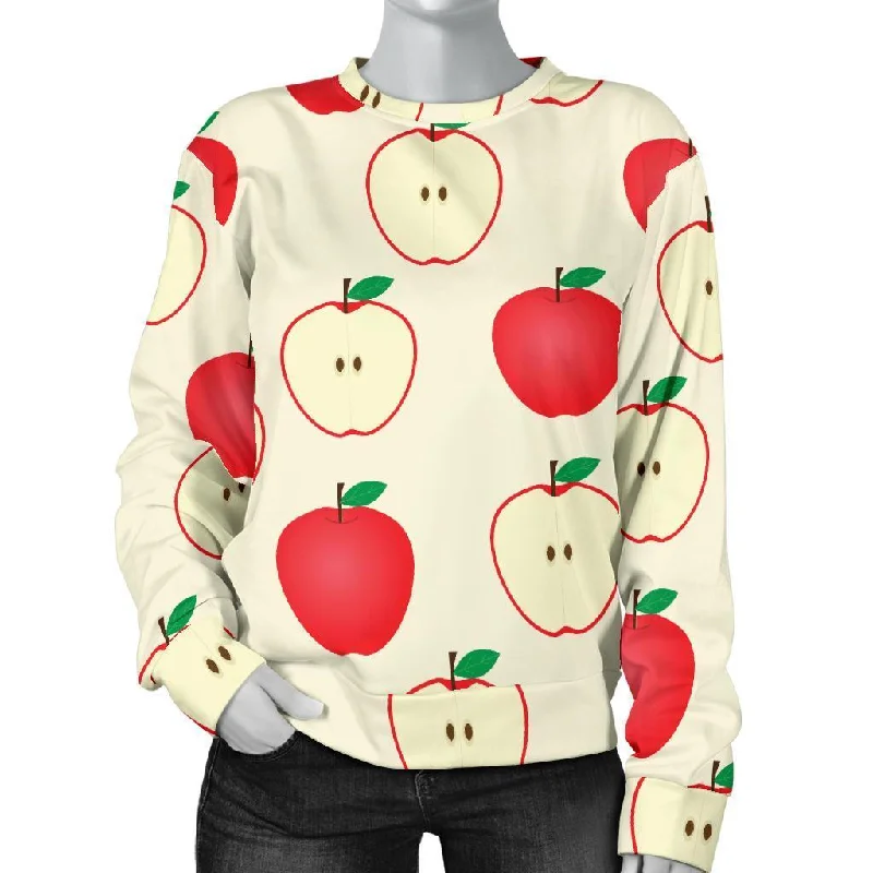 Red Apple Pattern Print Women's Sweatshirt