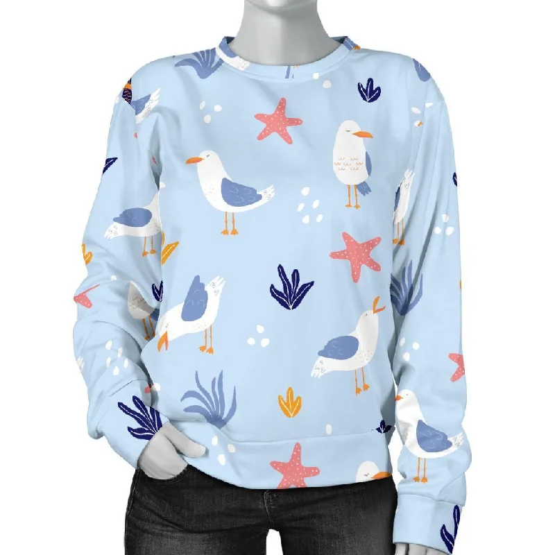 Seagull Print Pattern Women's Sweatshirt