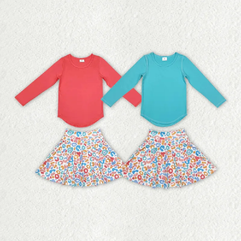 Sister Sibling Active Wear Top Fall Leopard Skirts Yoga Clothes Sets denim skirt trendy Sister Sibling Active Wear Top Fall Leopard Skirts Yoga Clothes Sets denim skirt trendy