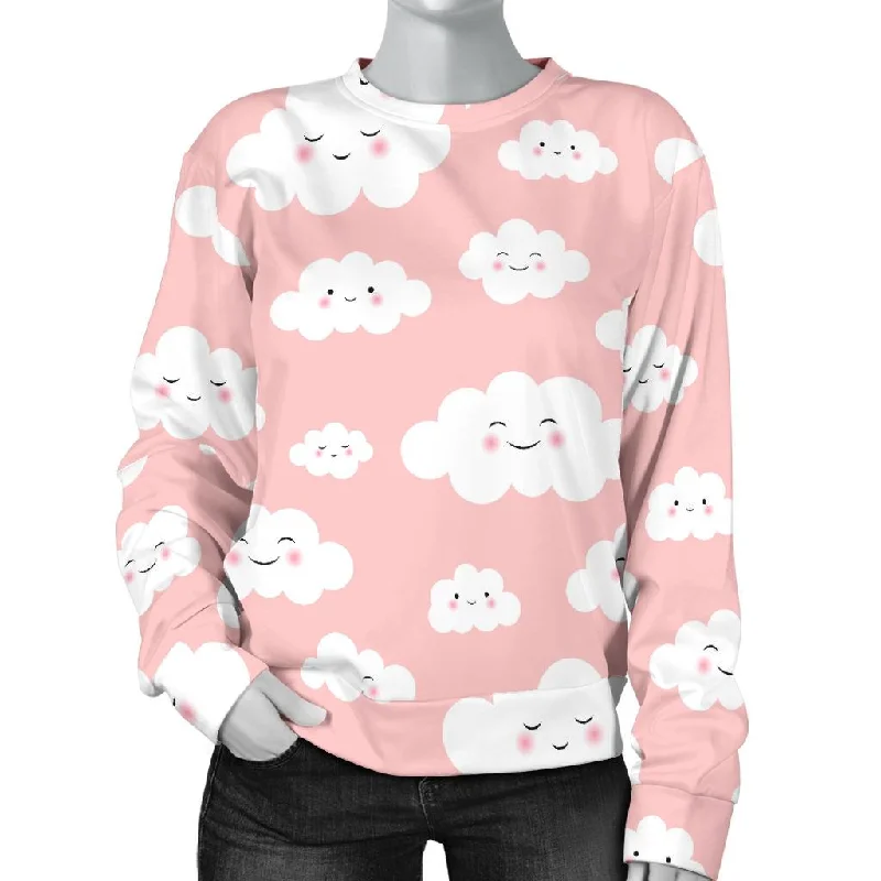 Smile Cloud Pattern Print Women's Sweatshirt