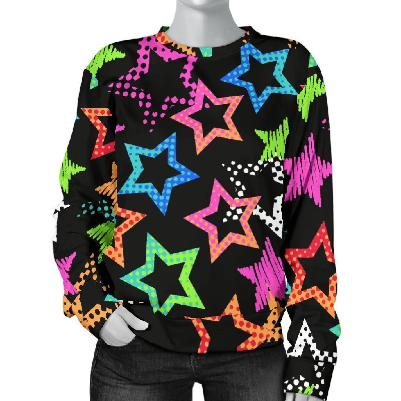 Star Colorful Pattern Print Women's Sweatshirt