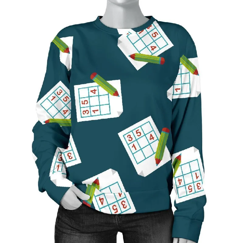 Sudoku Print Pattern Women's Sweatshirt