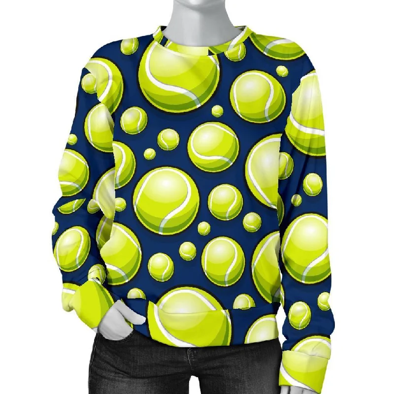 Tennis Ball Pattern Print Women's Sweatshirt