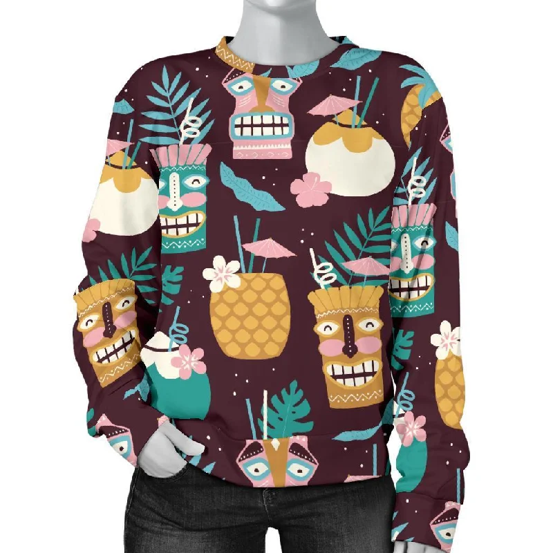 Tiki Fruit Pattern Print Women's Sweatshirt