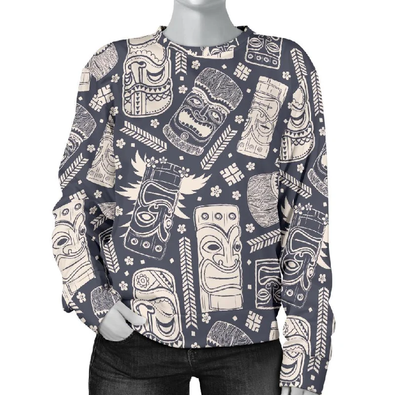 Tiki Pattern Print Women's Sweatshirt