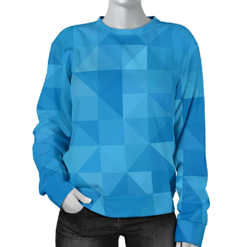 Triangle Blue Pattern Print Women's Sweatshirt