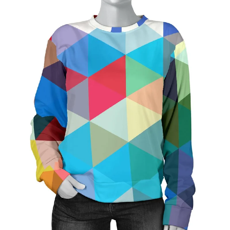 Triangle Colorful Pattern Print Women's Sweatshirt