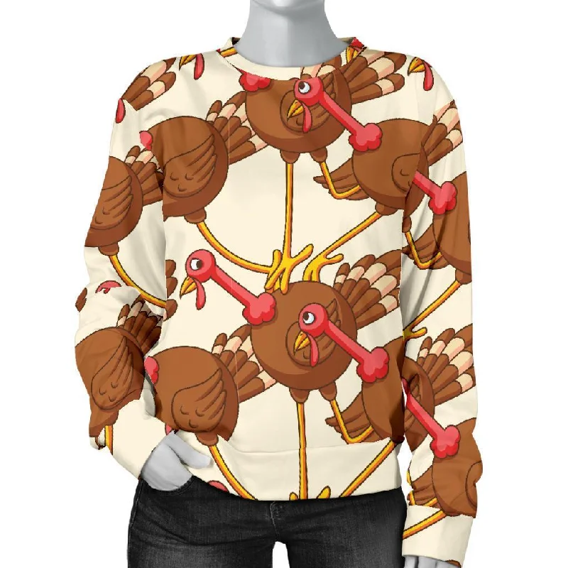 Turkey Thankgiving Pattern Print Women's Sweatshirt