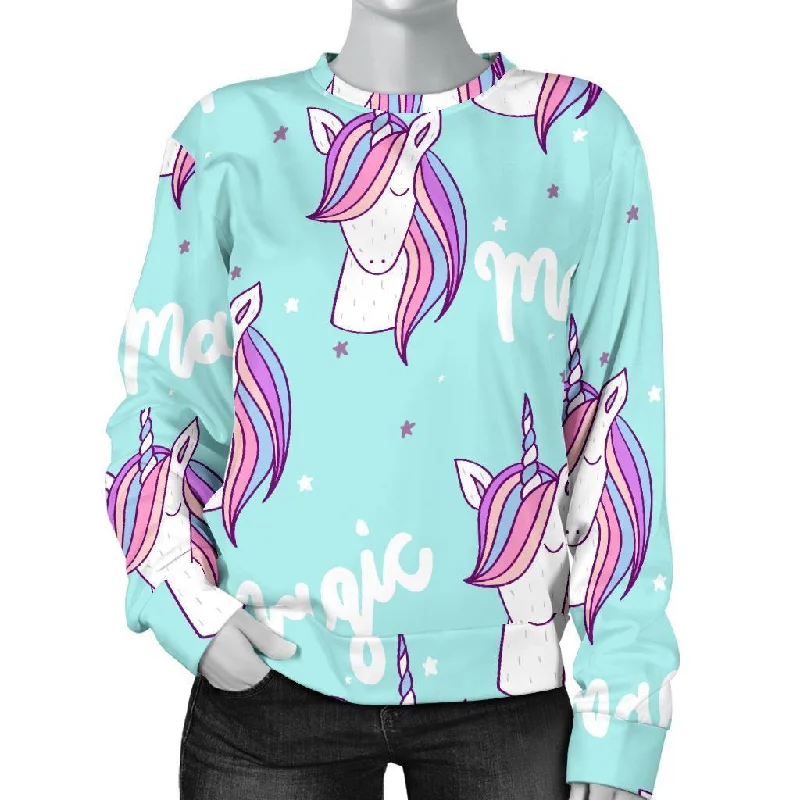 Unicorn Pastel Pattern Print Women's Sweatshirt