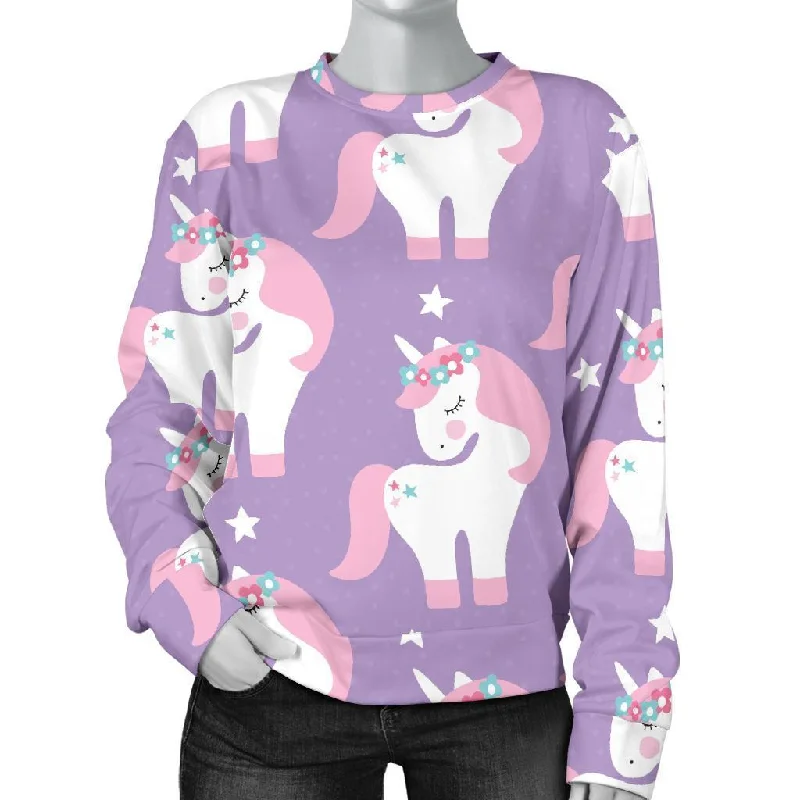 Unicorn Print Pattern Women's Sweatshirt