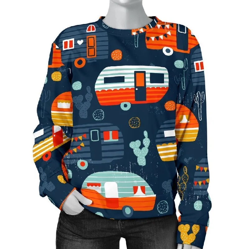 Van Camper Pattern Print Women's Sweatshirt