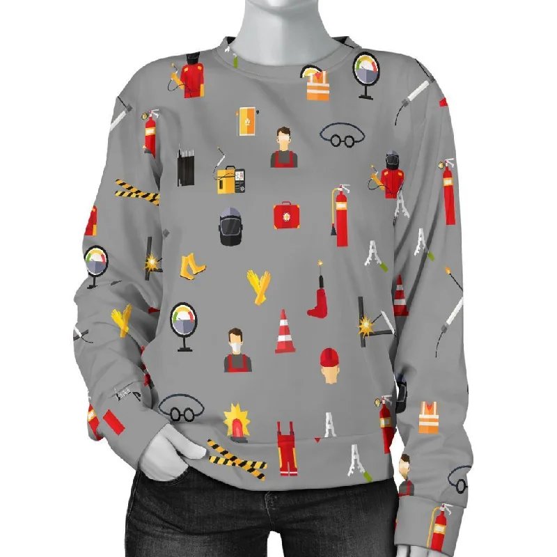 Welder Print Pattern Women's Sweatshirt