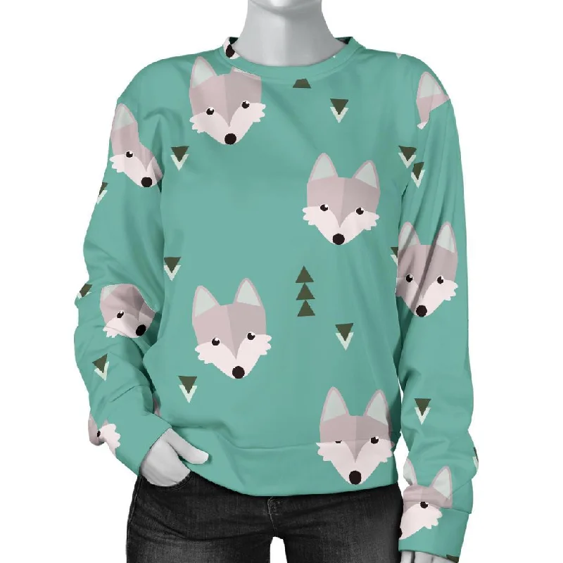 Wolf Pattern Print Women's Sweatshirt