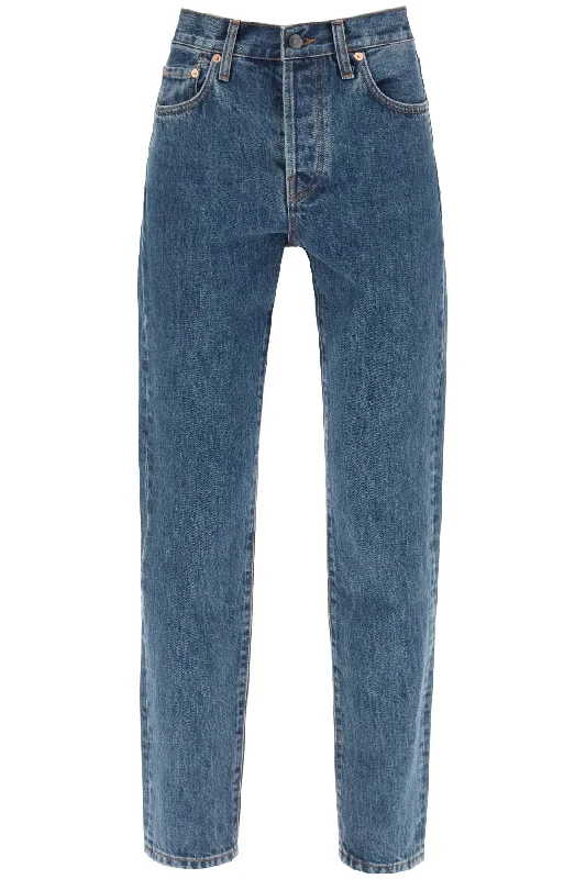 Slim Jeans With Acid Wash  - Blue