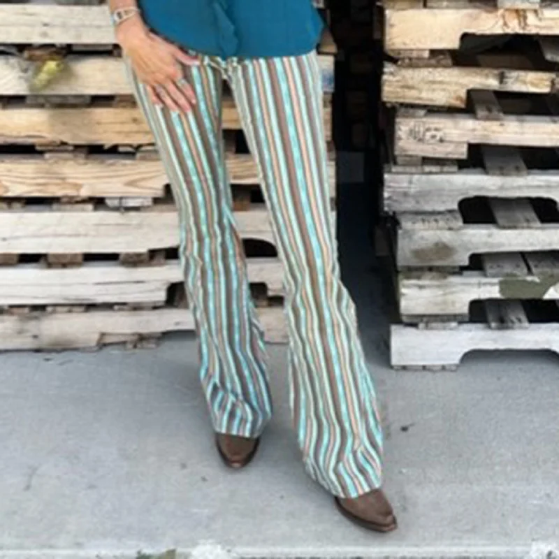 Rock & Roll Aztec Stripe Flare Jeans