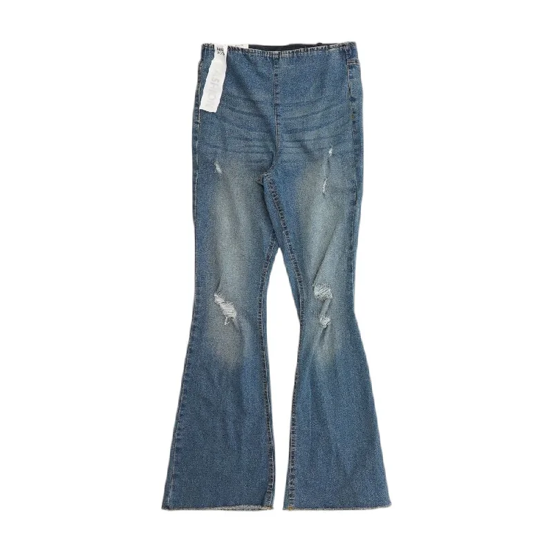 Blue Solid High Rise Jeans