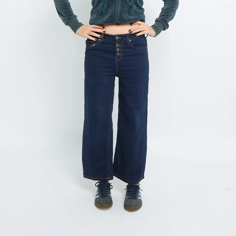 Contrast Stitch Straight Leg Jeans - UK 10