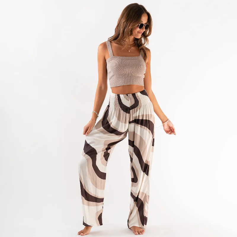 Lotus and Luna - Latte Wide Leg Pants