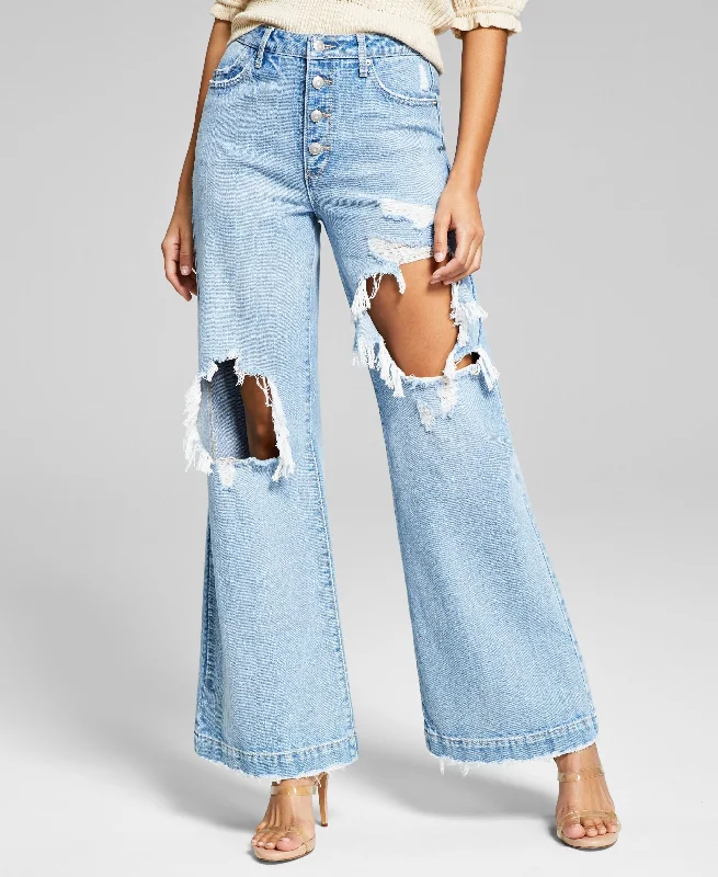 Now This Womens Cotton Wide Leg Jeans