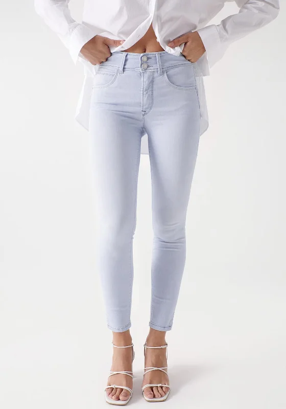 Salsa Secret Push in Cropped Skinny Jeans, Light Blue