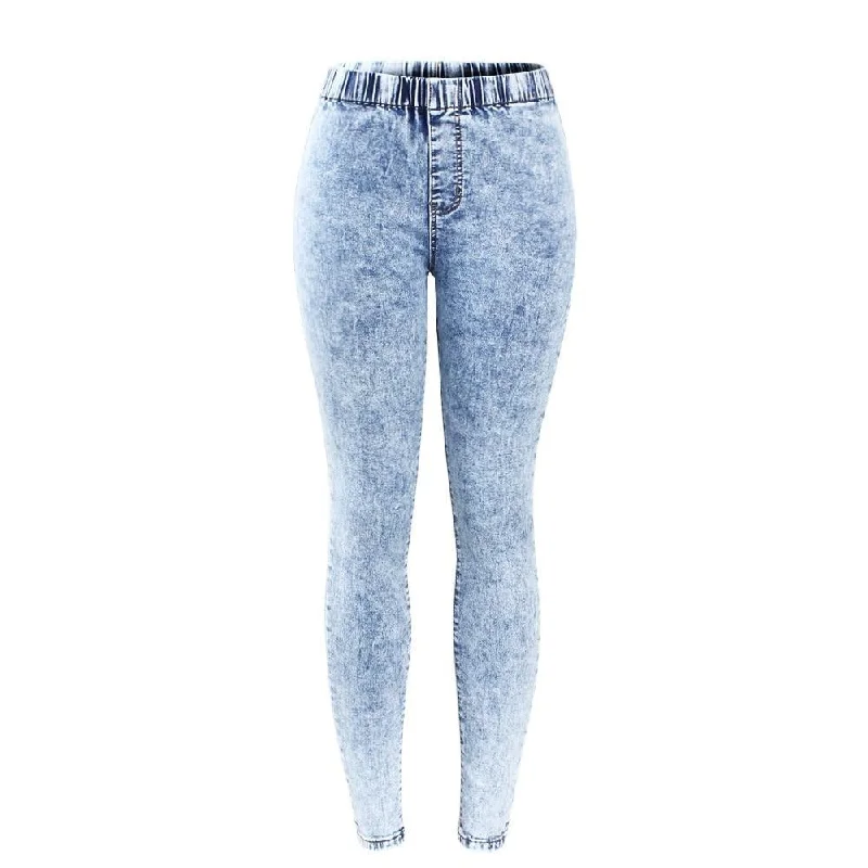 Stretchy Acid Washed Jeans