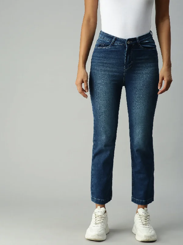 Women Solid Blue Relaxed Fit Denim Jeans-IM9713A-Blue