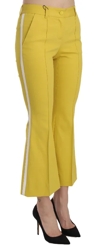 Chic Yellow Flare Pants For Elegant Evenings