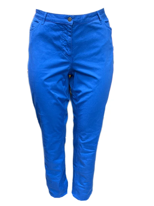 Marina Rinaldi Women's Blue Riace Straight Leg Pants NWT