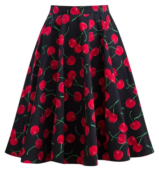 Retro Gal Swing Skirt in Black Cherry