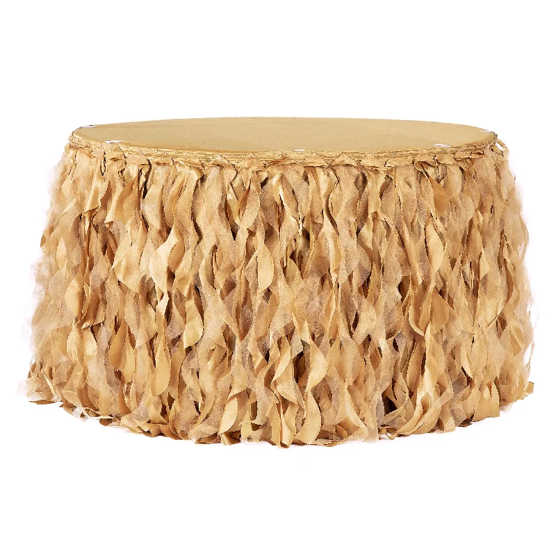 Curly Willow 14ft Table Skirt - Gold