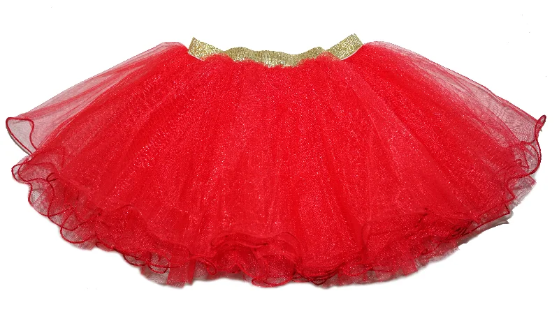 Gold Elastic Red Tutu Skirt