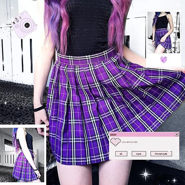 Lolita plaid A-line skirt PL20256