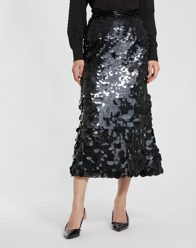 Paillette Sequin Midi Skirt