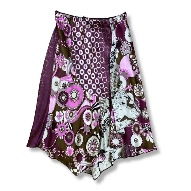 Y2K Mixed Media Floral Tie-Skirt by Poleci